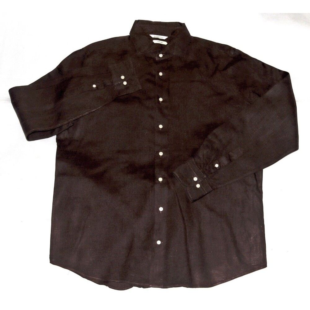 SOLD SuitSupply Slim Fit Leggiuno Long Sleeve Linen Shirt Size 43/44 - 17/17 1/2